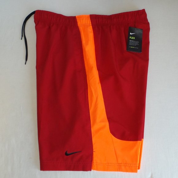 NIKE FLEX Men's Active Shorts XLT Red Orange DRI-FIT New - Picture 2 of 6